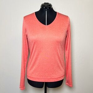 •MOUNTAIN HARDWEAR• Fitted V-Neck Long Sleeve Moisture-Wicking Top Size Large‎